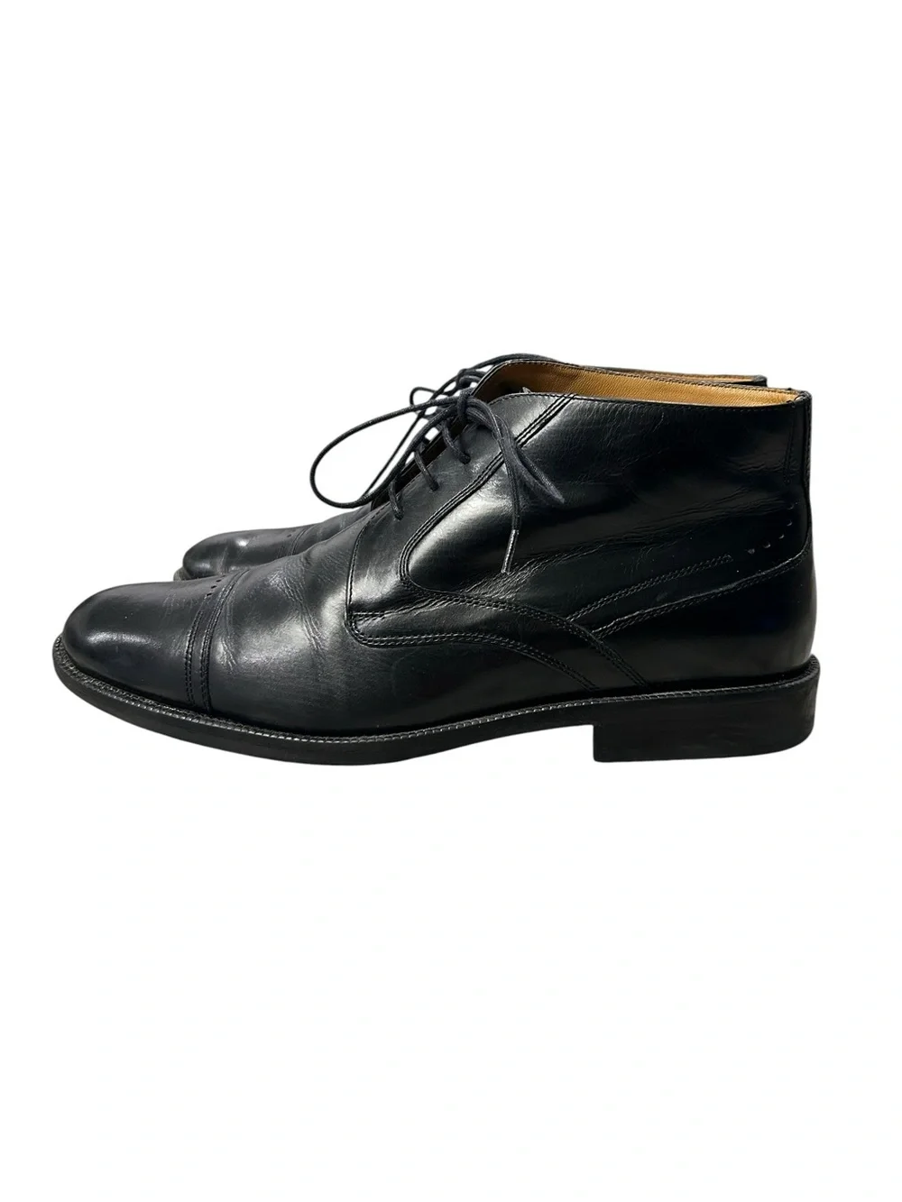 Johnston & Murphy Signature Series Cap Toe Sheep Skin Leather Ankle Boots 10